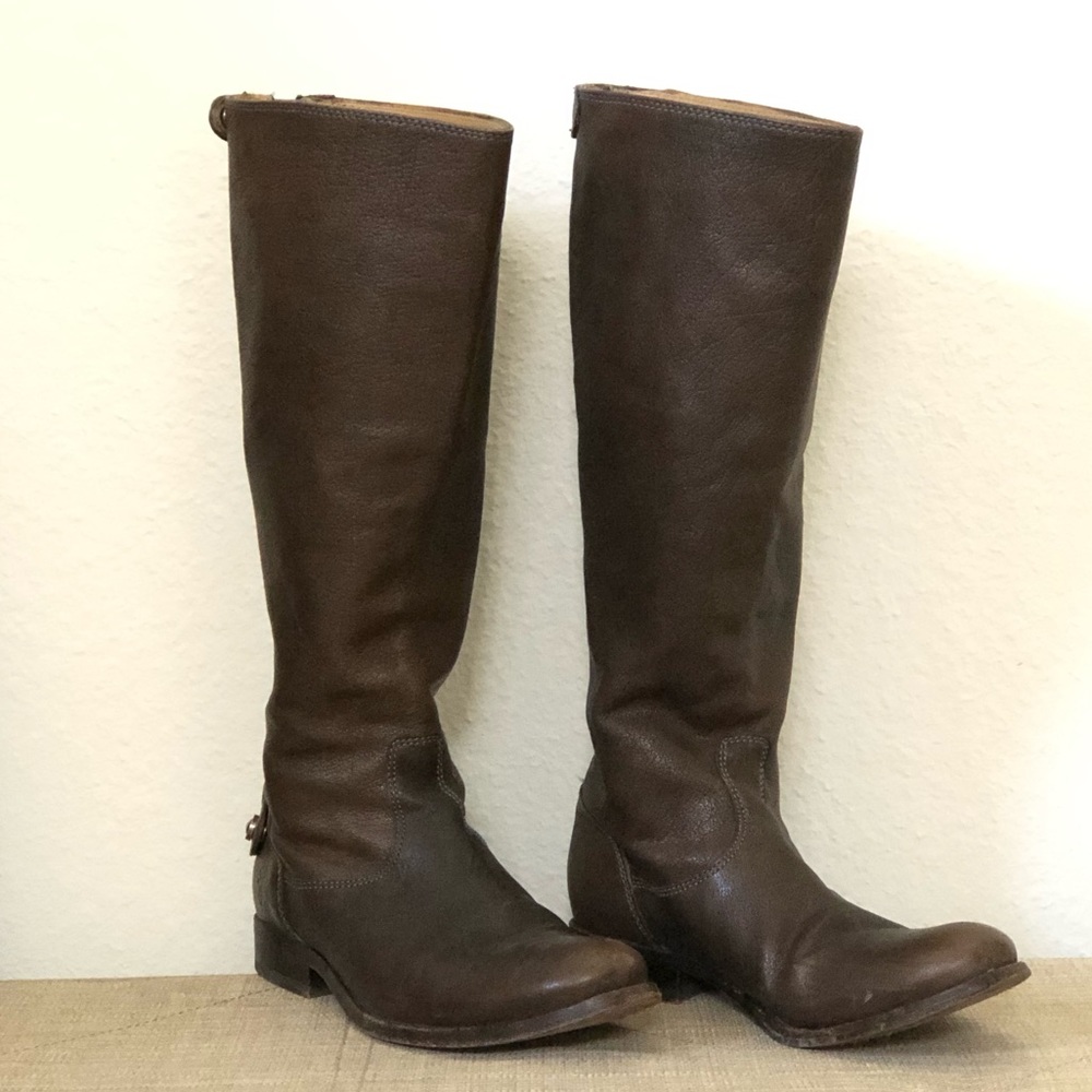 FRYE Melissa Button Back Zip Leather Boots